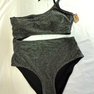 PINK Victoria's Secret Shimmer One-Shoulder Monokini style One-Piece